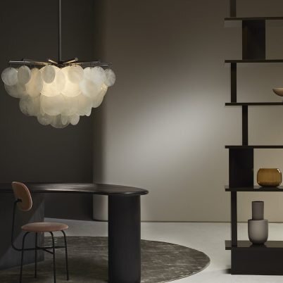 CTO Lighting Nimbus - Round - Large Chandelier bronze with fritted glass