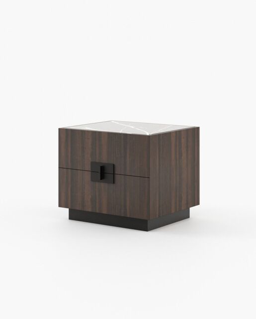 Laskasas LADY Bedside Cabinet & Table Smoked Eucalyptus Veneer Matte
