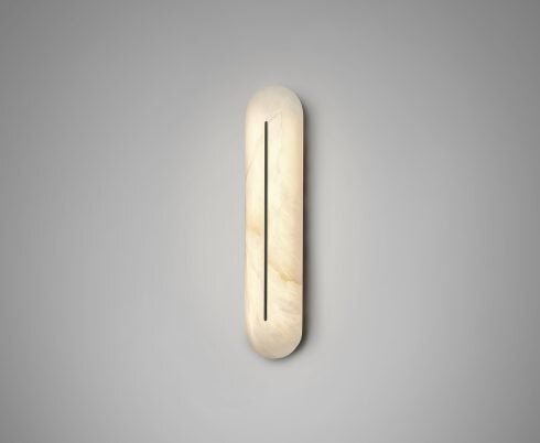CTO Lighting Hepworth - IP44 Wall Light satin brass with honed alabaster