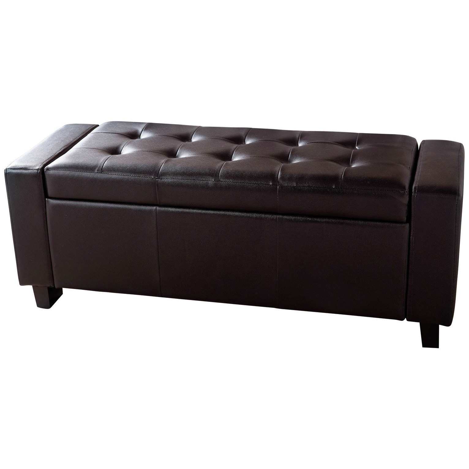 GFW Verona Faux Leather Ottoman Bench - Brown - image 1