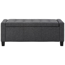 GFW Verona Fabric Ottoman Bench - Charcoal