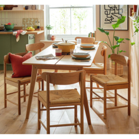 Habitat Nel Wood Effect Dining Table & 6 Hannah Oak Chairs - thumbnail 2