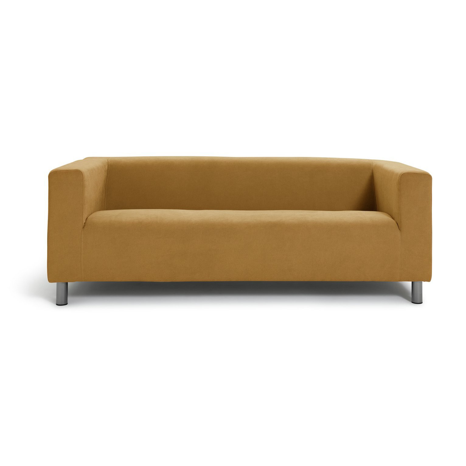 Argos Home Moda Velvet 3 Seater Sofa - Mustard - image 1
