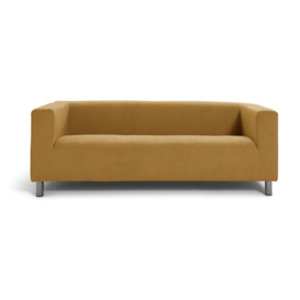 Argos Home Moda Velvet 3 Seater Sofa - Mustard - thumbnail 1