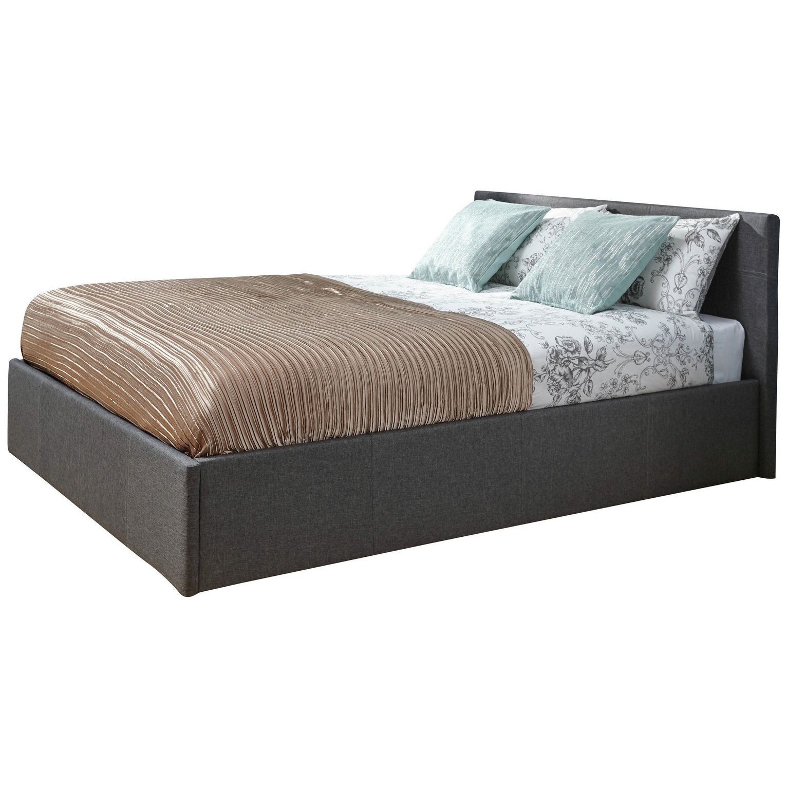 GFW Small Double End Lift Ottoman Fabric Bed Frame - Grey - image 1