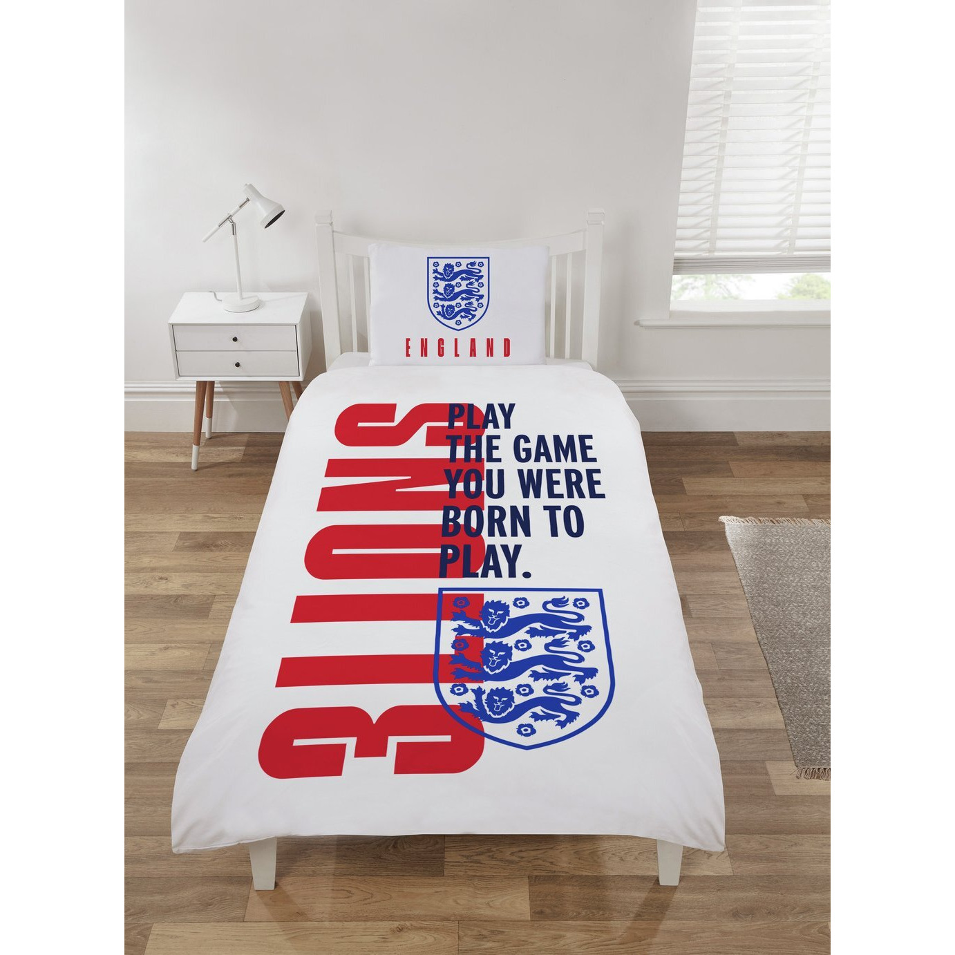England FA Reversible White Kids Bedding Set- Single - image 1