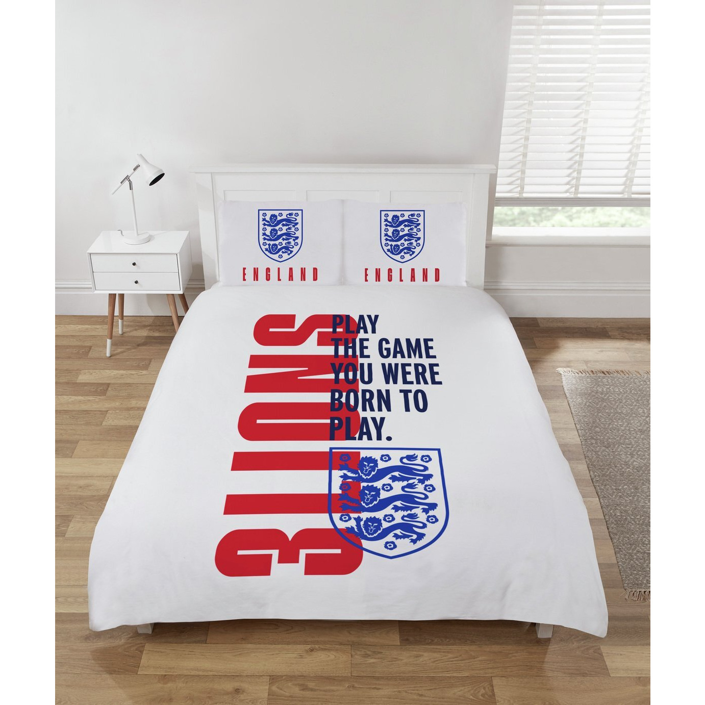 England FA Reversible White Kids Bedding Set - Double - image 1