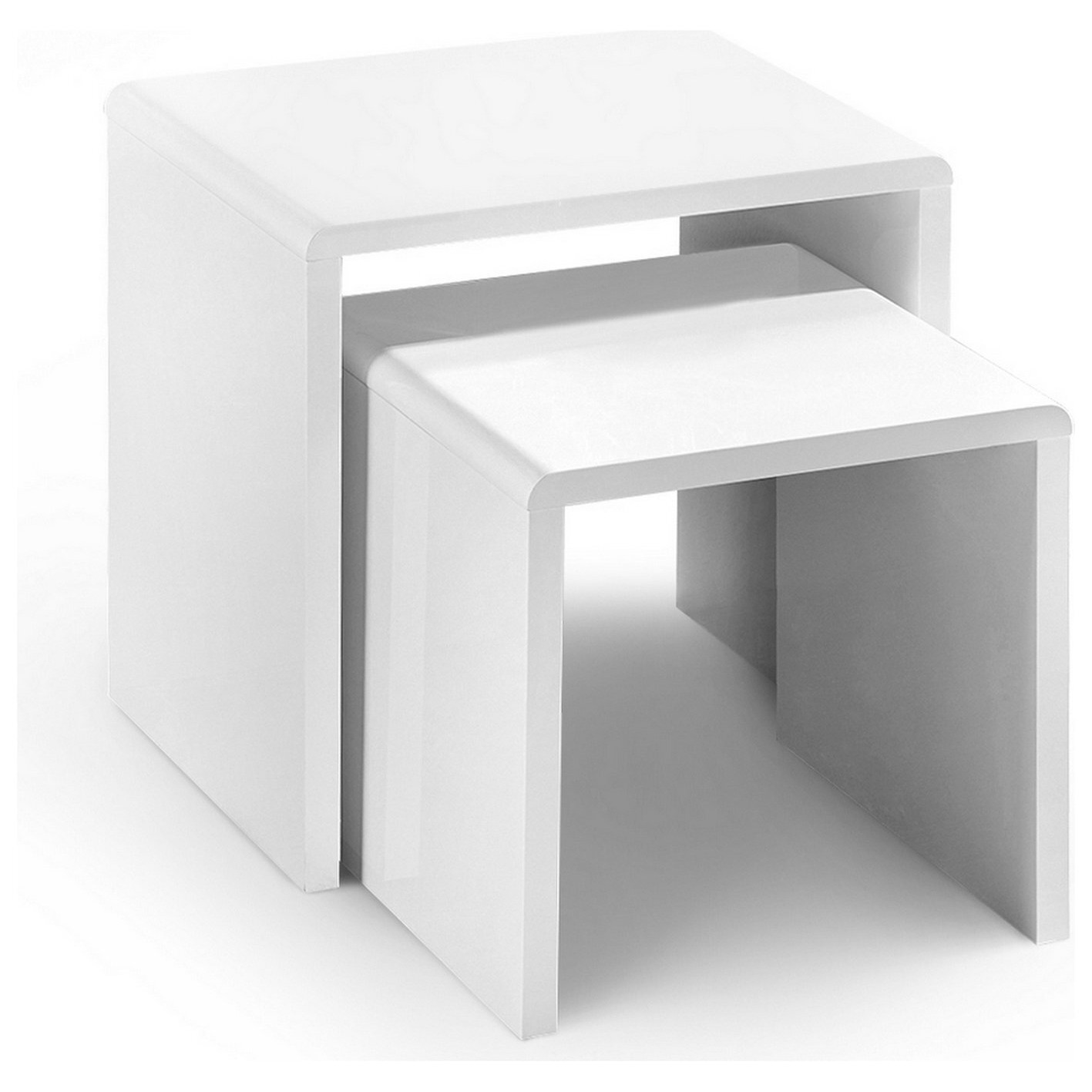 Julian Bowen Manhattan Nest of 2 Tables - White Gloss - image 1