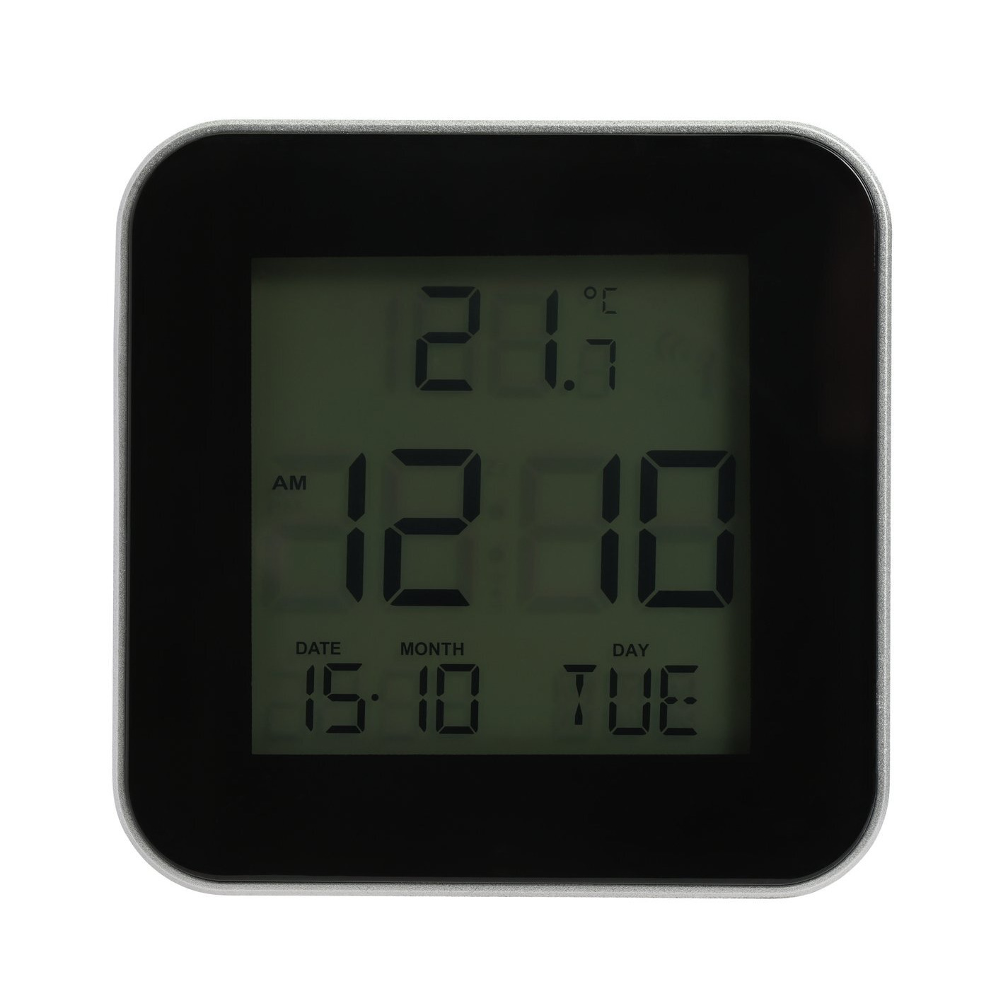 Habitat LCD Display Digital Alarm Clock - Silver - image 1
