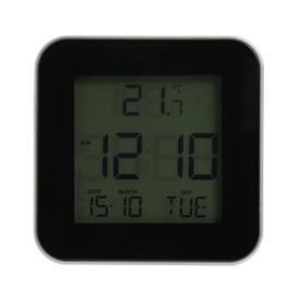 Habitat LCD Display Digital Alarm Clock - Silver - thumbnail 1