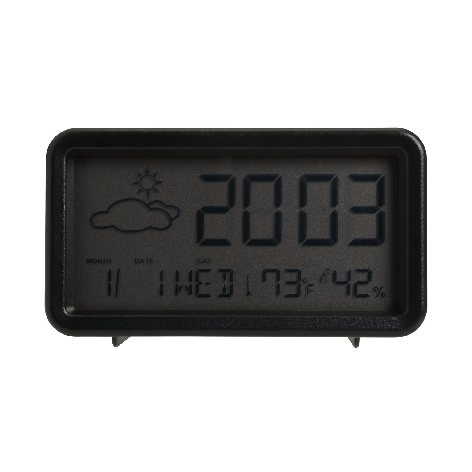 Constant LCD Display Digital Alarm Clock - Black - image 1