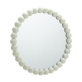 Habitat Beaded Round Wall Mirror - White - 50x50cm