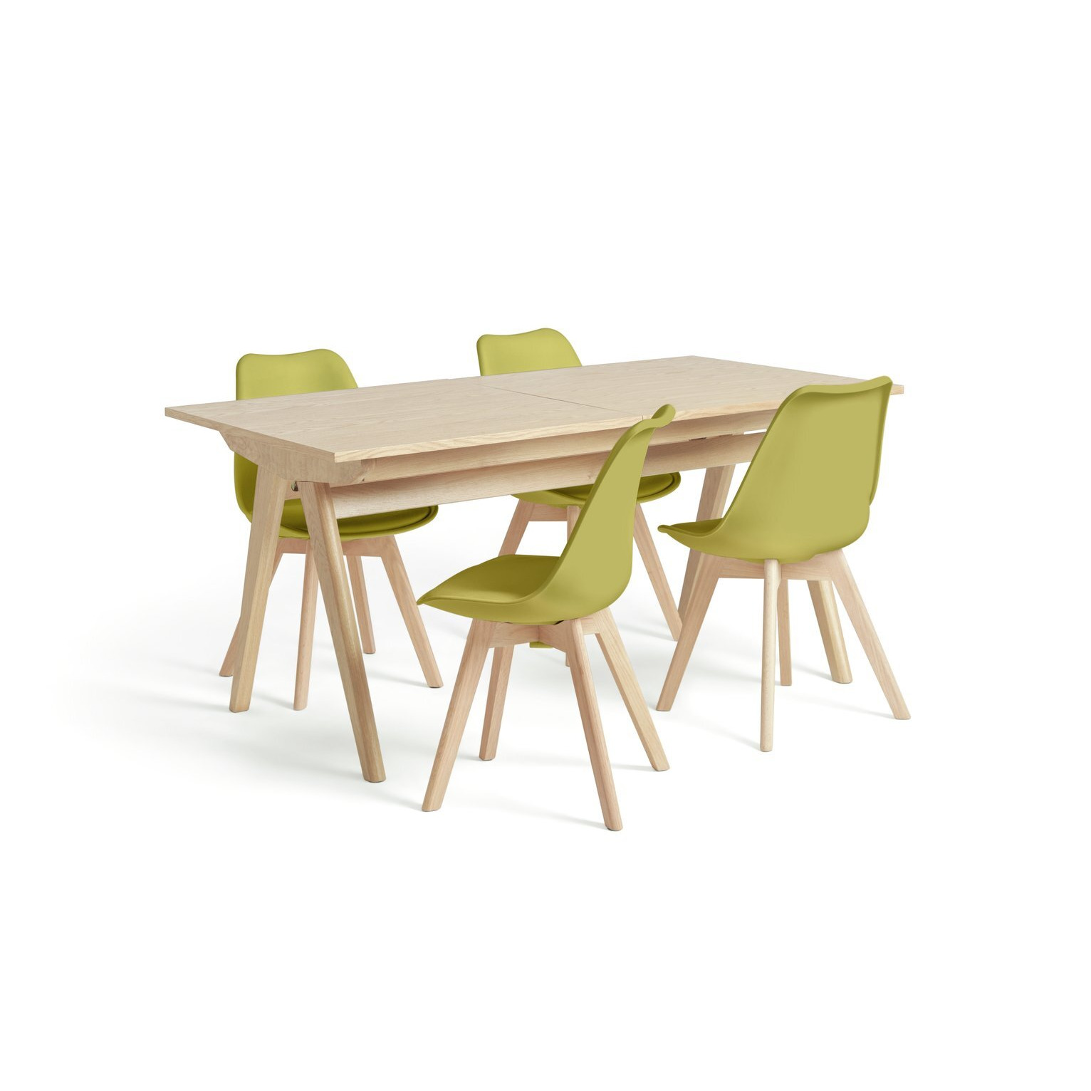 Habitat Jerry Extending Dining Table & 4 Mustard Chairs - image 1