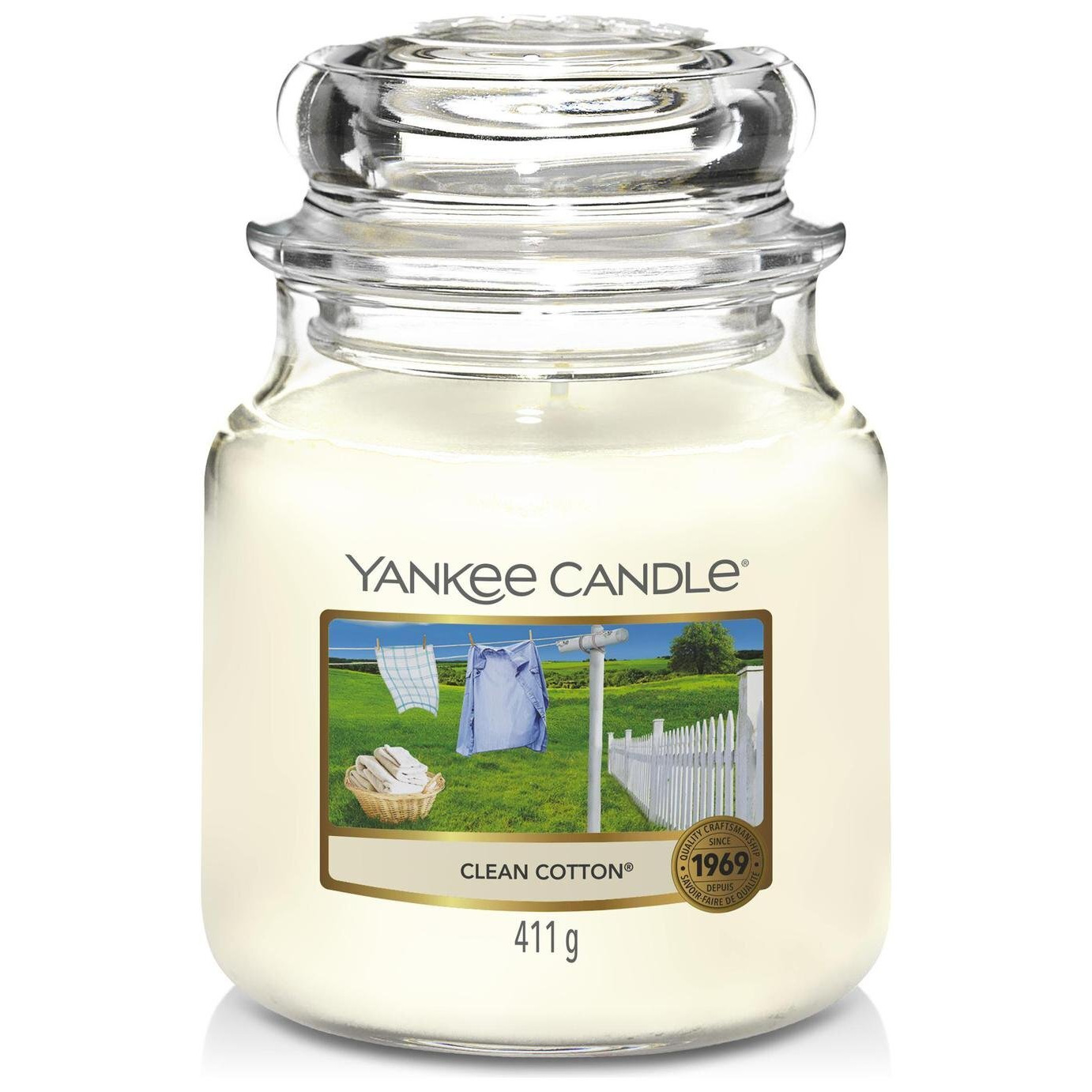 Yankee Candle Medium Jar Candle - Clean Cotton - image 1