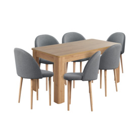 Argos Home Miami Extending Dining Table & 6 Grey Chairs - thumbnail 1