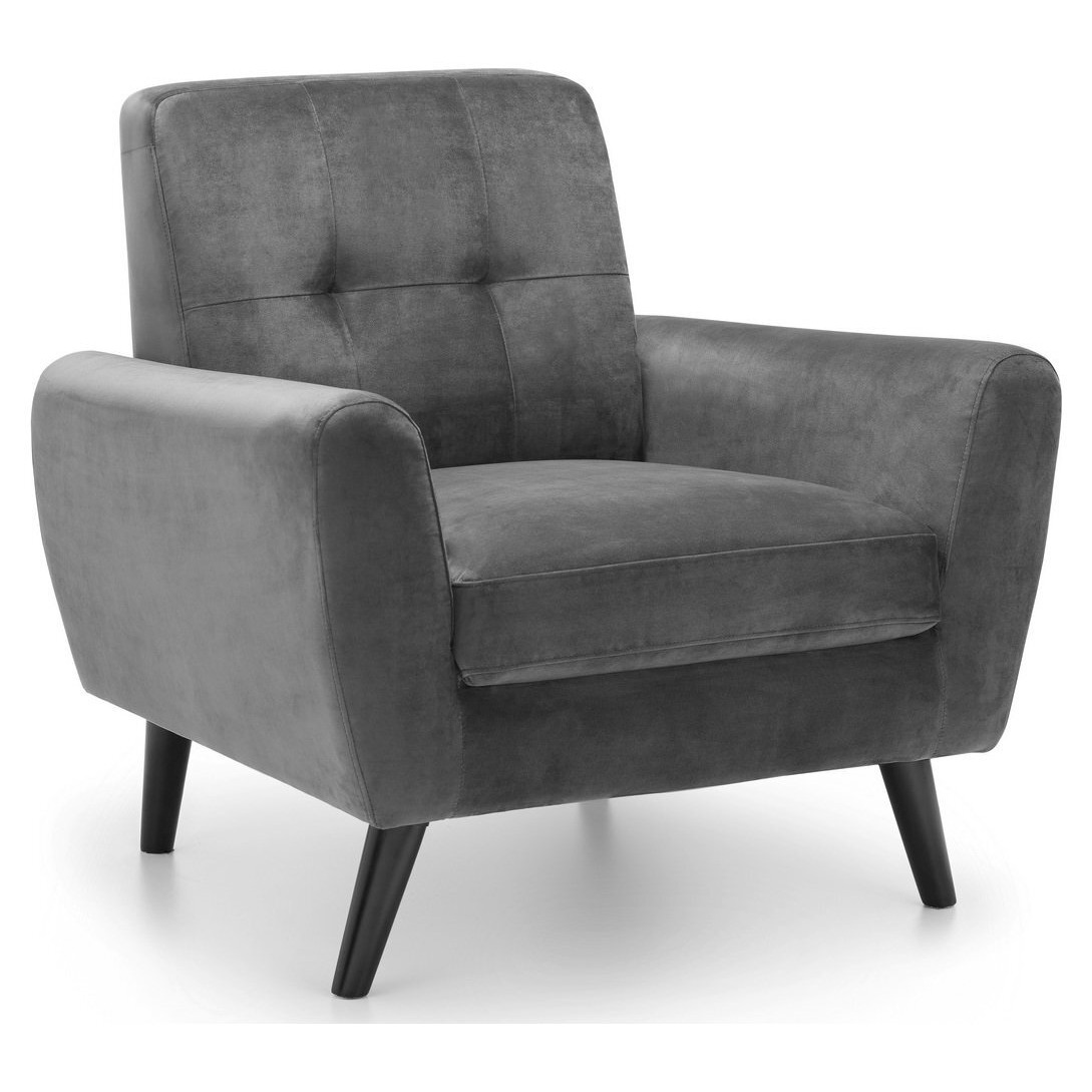 Julian Bowen Monza Velvet Armchair - Grey - image 1