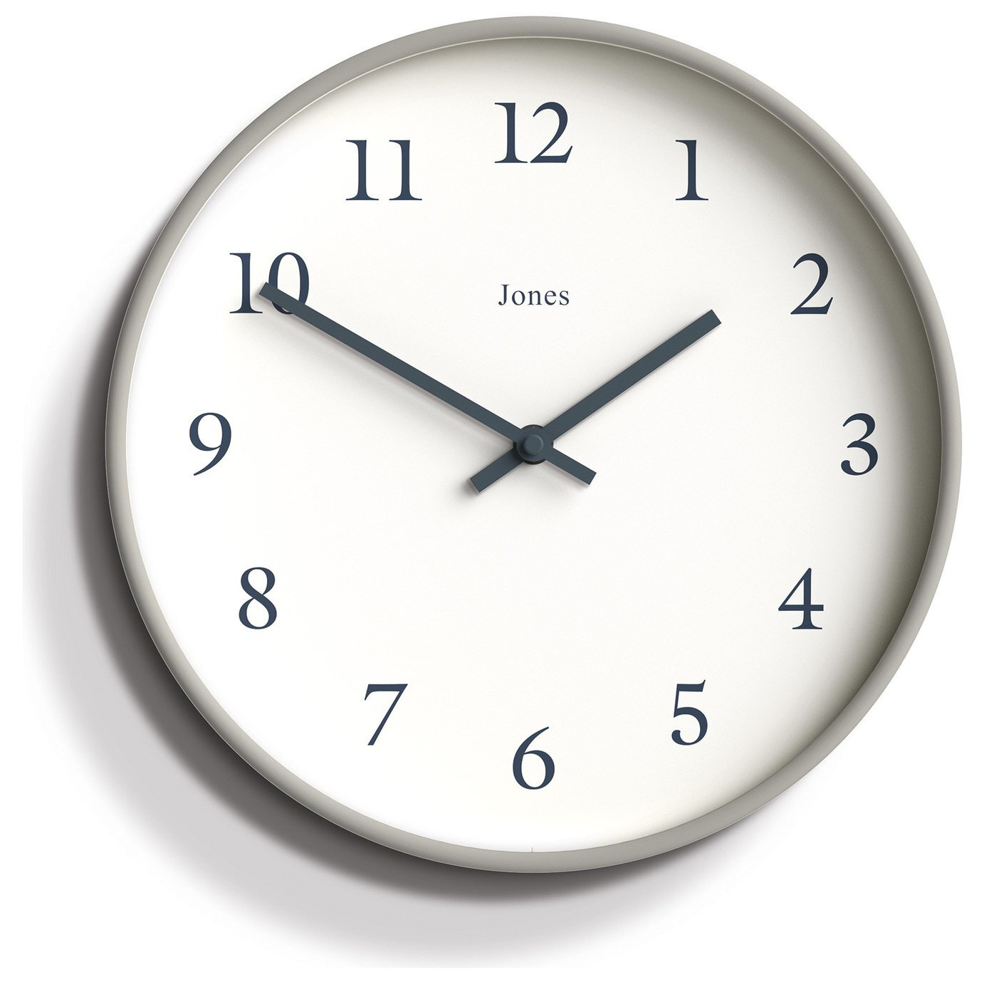 Jones Clocks Linen Analogue Wall Clock - Grey - image 1