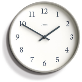 Jones Clocks Linen Analogue Wall Clock - Grey - thumbnail 1