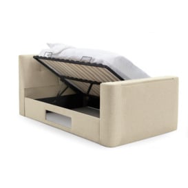 Argos Home Jakob Double TV Ottoman Fabric Bed Frame- Natural - thumbnail 2