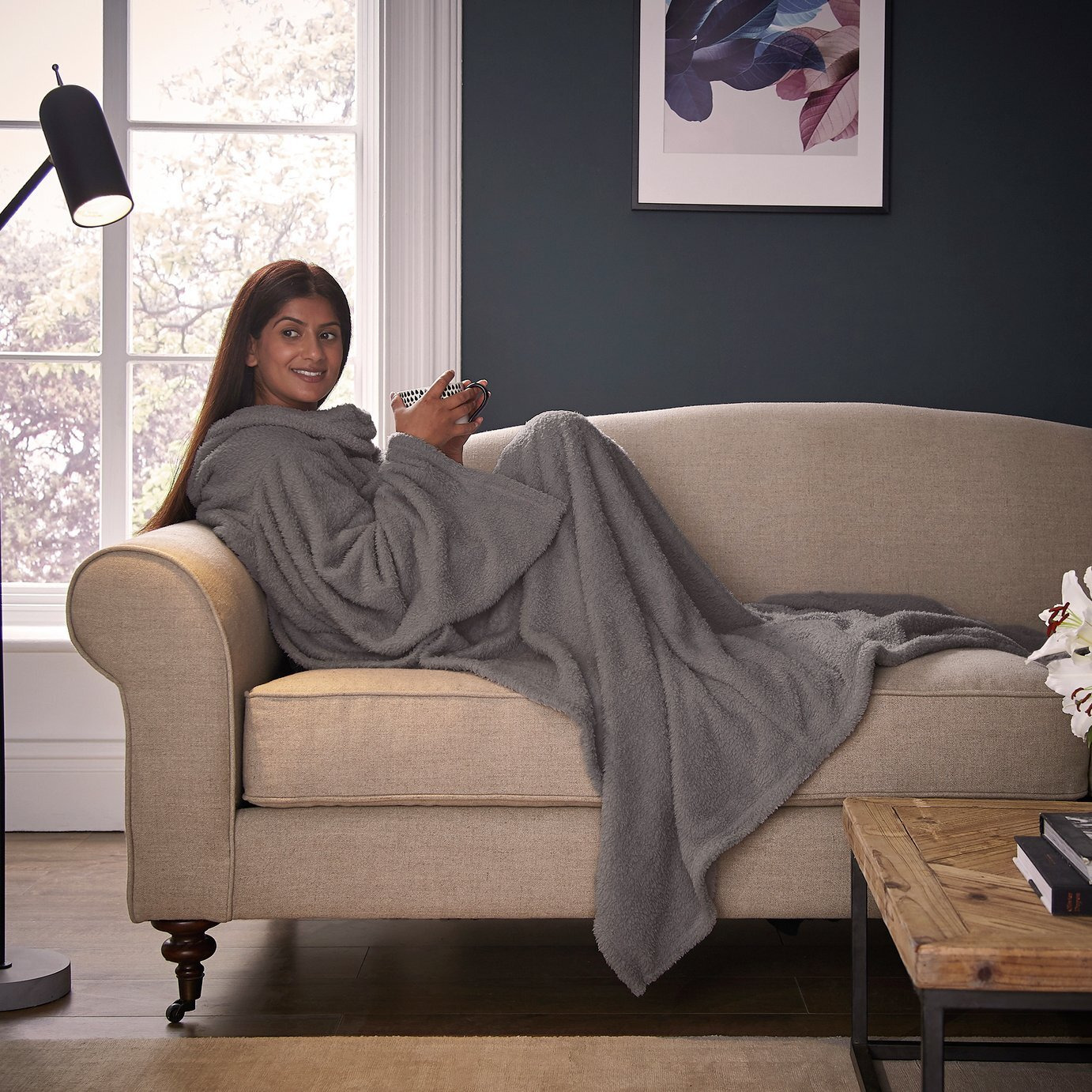 Silentnight Snugsie Wearable Blanket with Sleeves - Grey - image 1