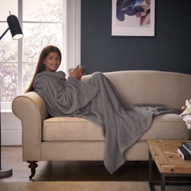 Silentnight Snugsie Wearable Blanket with Sleeves - Grey - thumbnail 1