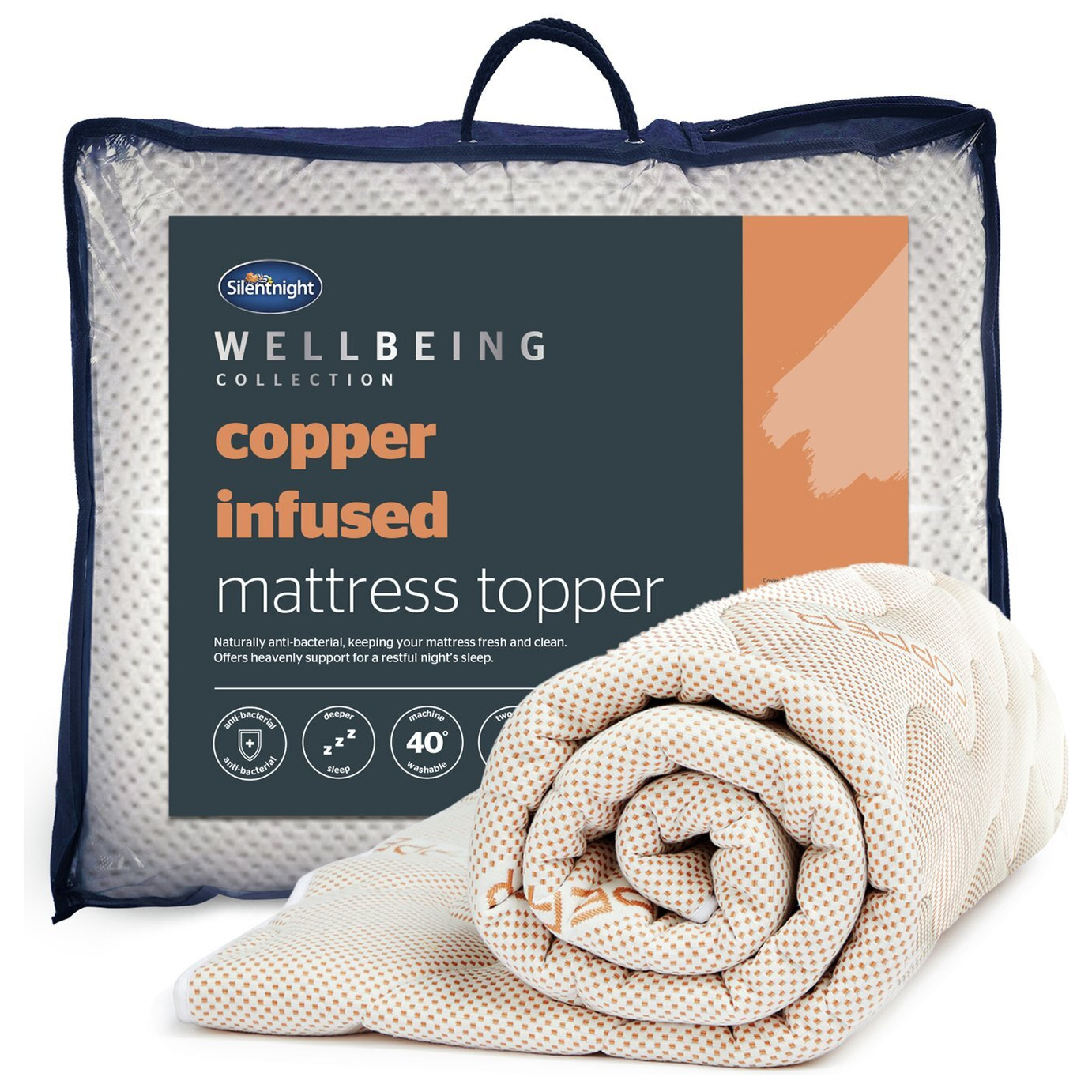 Silentnight Wellbeing Copper Infused Mattress Topper- Double - image 1