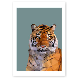 East End Prints Abstract Tiger Face Unframed Wall Art - A3 - thumbnail 1