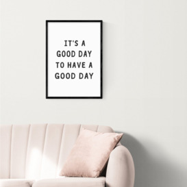 East End Prints Good Day Typographic Framed Wall Print - A2 - thumbnail 2
