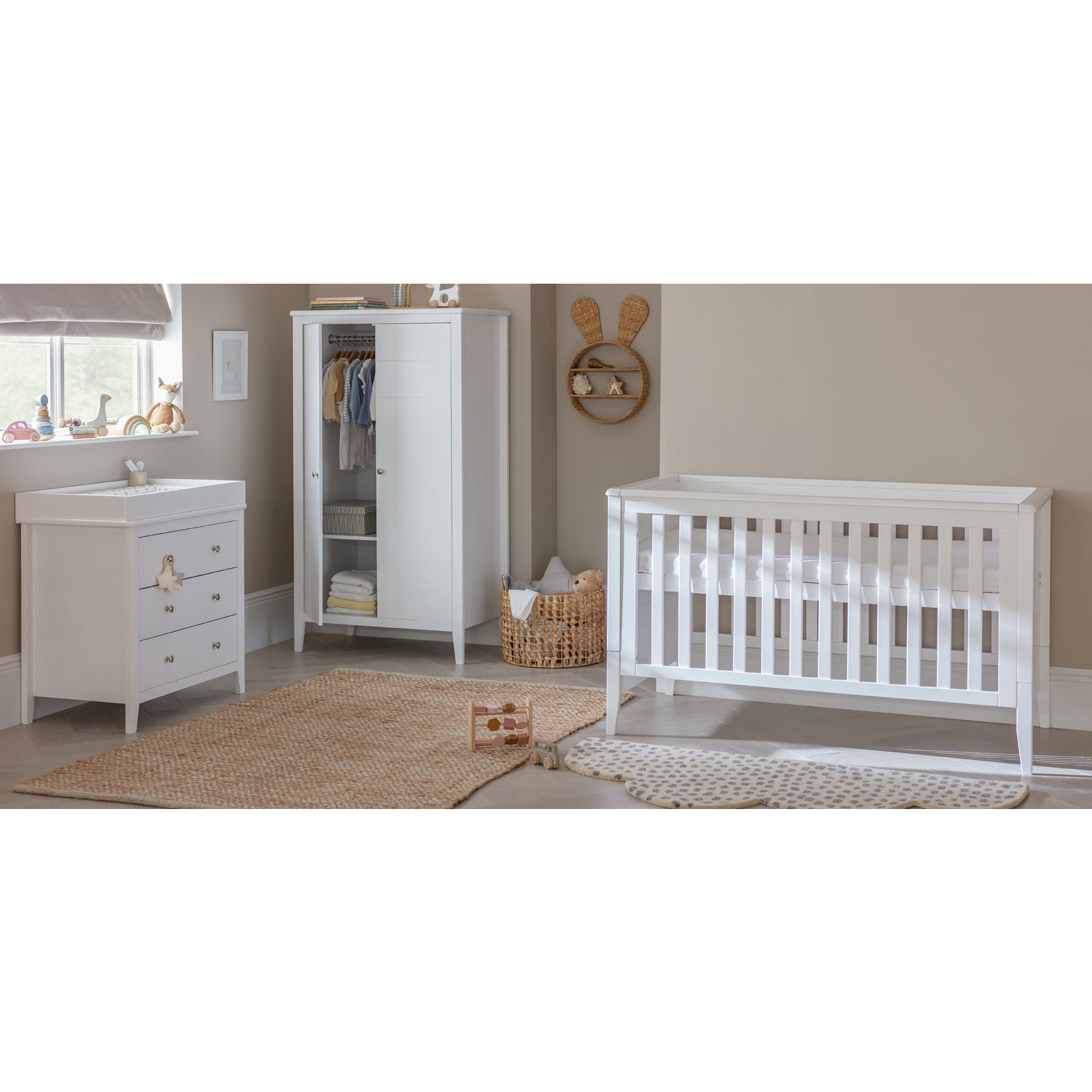 Cuggl Canterbury 3 Piece Nursery Furniture Set - White - image 1