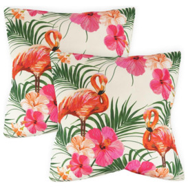 Streetwize Flamingo Print Outdoor Cushion - Pack of 4 - thumbnail 1
