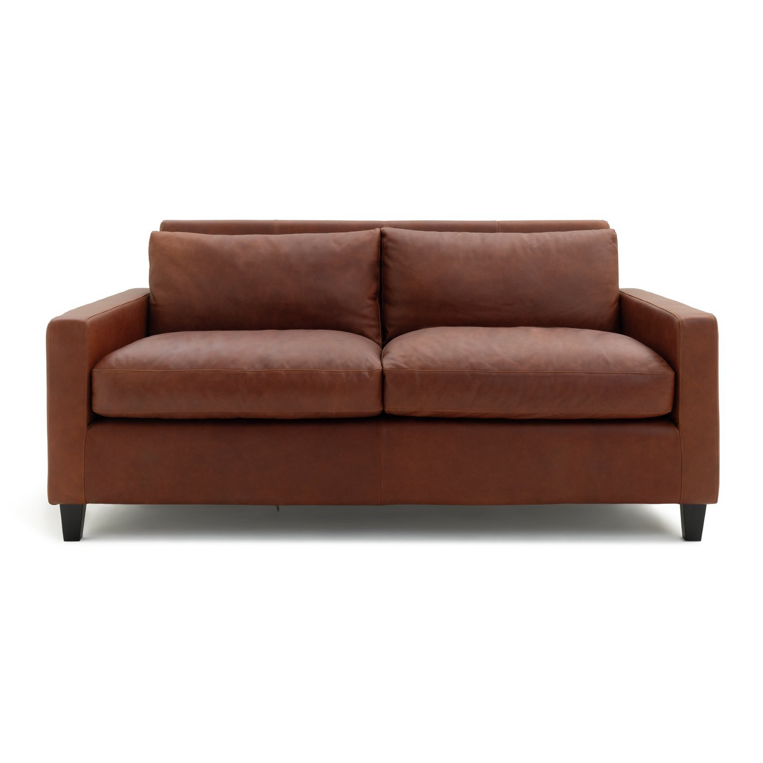 Habitat Chester Leather 2 Seater Sofa - Dark Feet - Tan