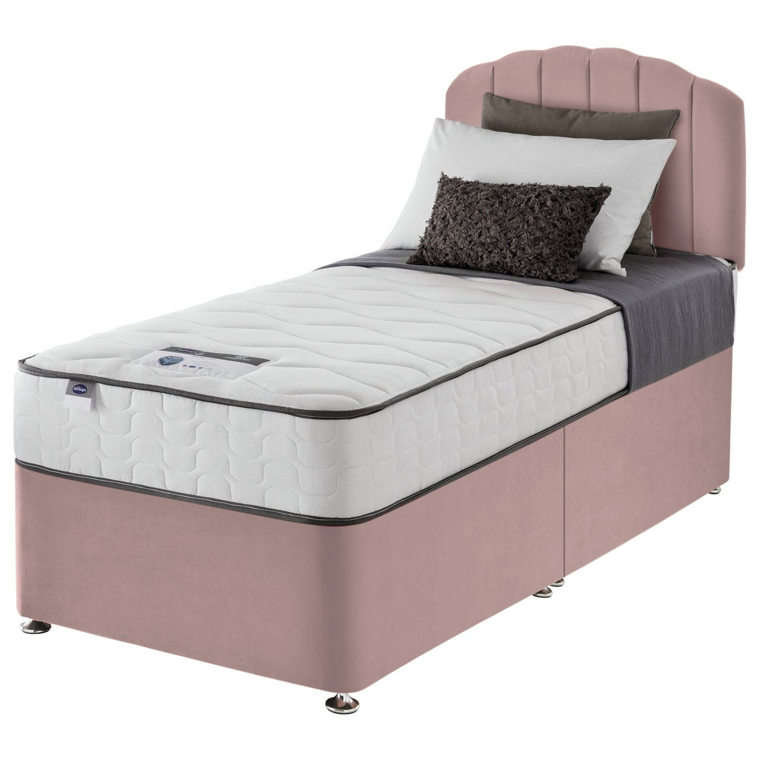 Silentnight Middleton Single Comfort Divan Bed - Pink - image 1