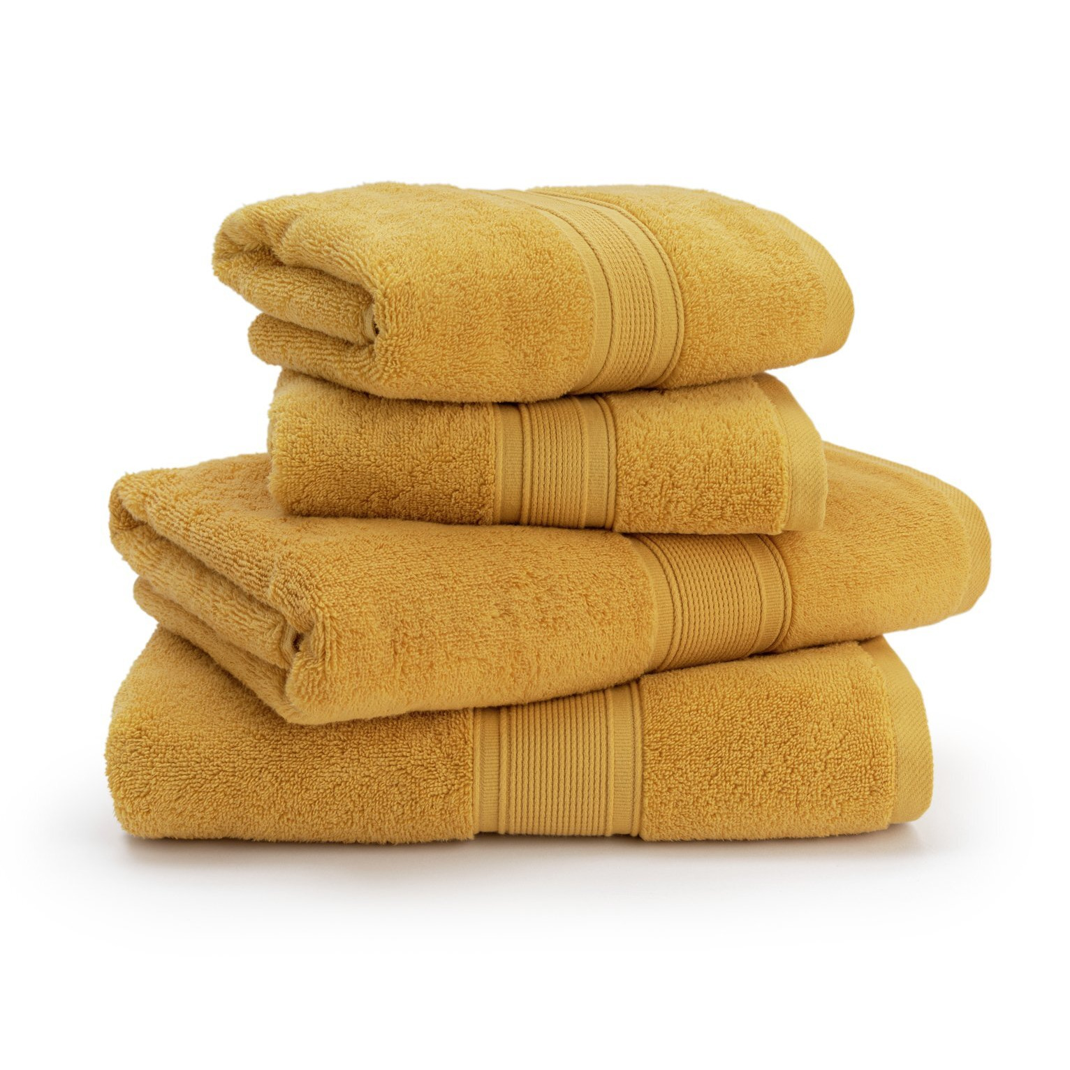Habitat Cotton Supersoft 4 Piece Towel Bale - Mustard - image 1