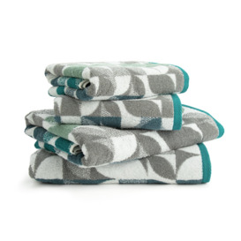 Habitat Geo Shape 4 Piece Towel Bale - Blue & Grey