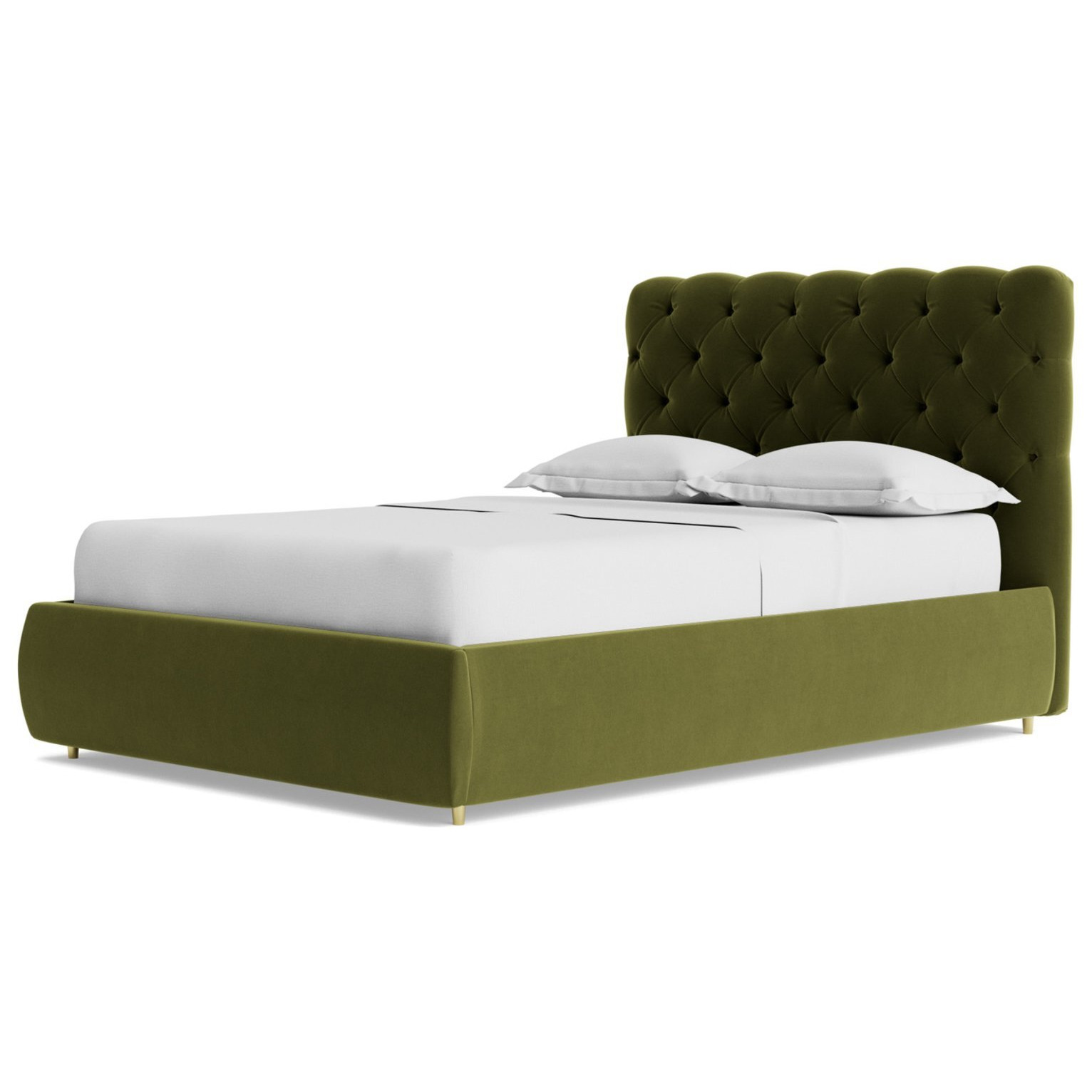 Swoon Burbage Velvet Double Ottoman Bedframe - Fern Green - image 1