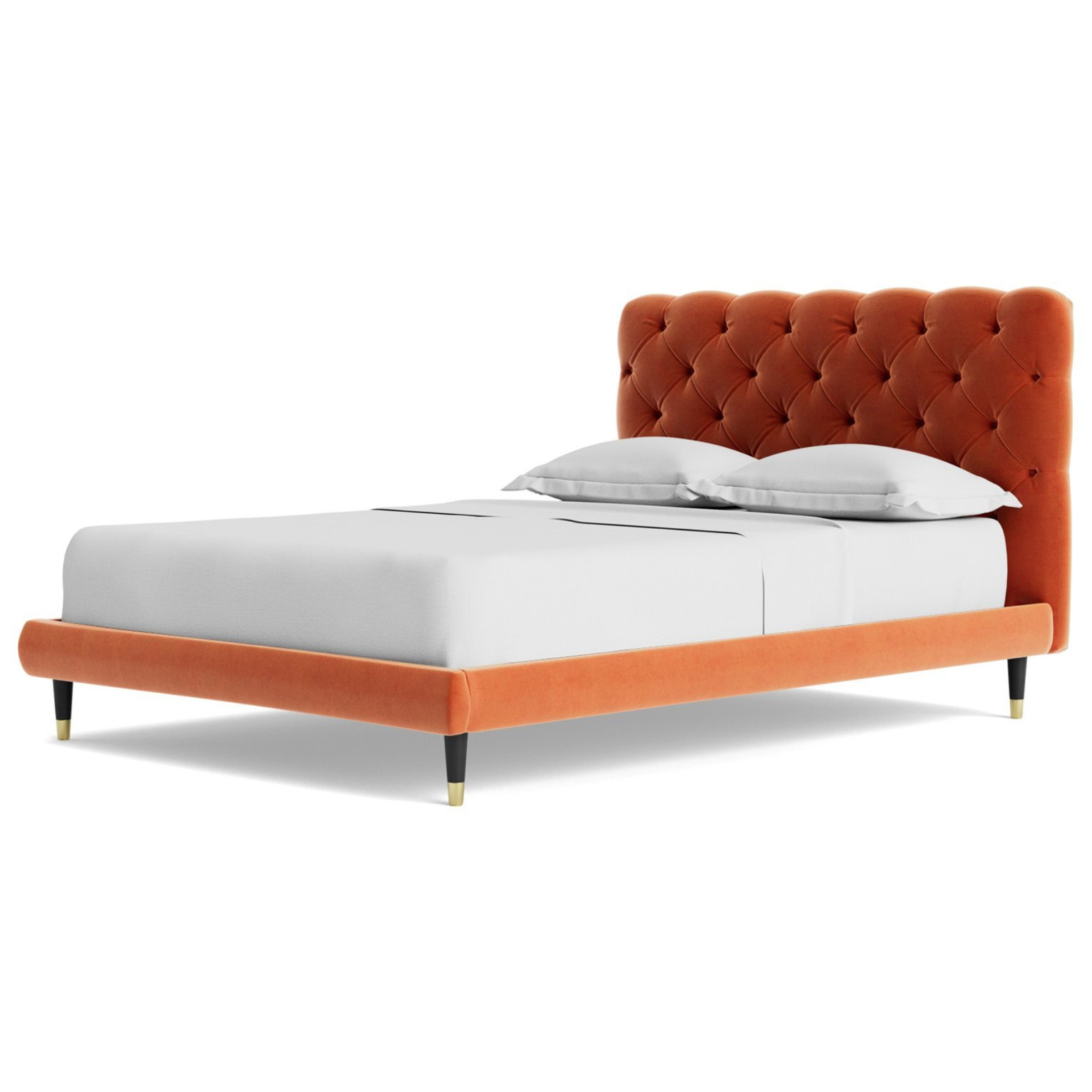 Swoon Burbage Kingsize Velvet Bed Frame - Burnt Orange - image 1