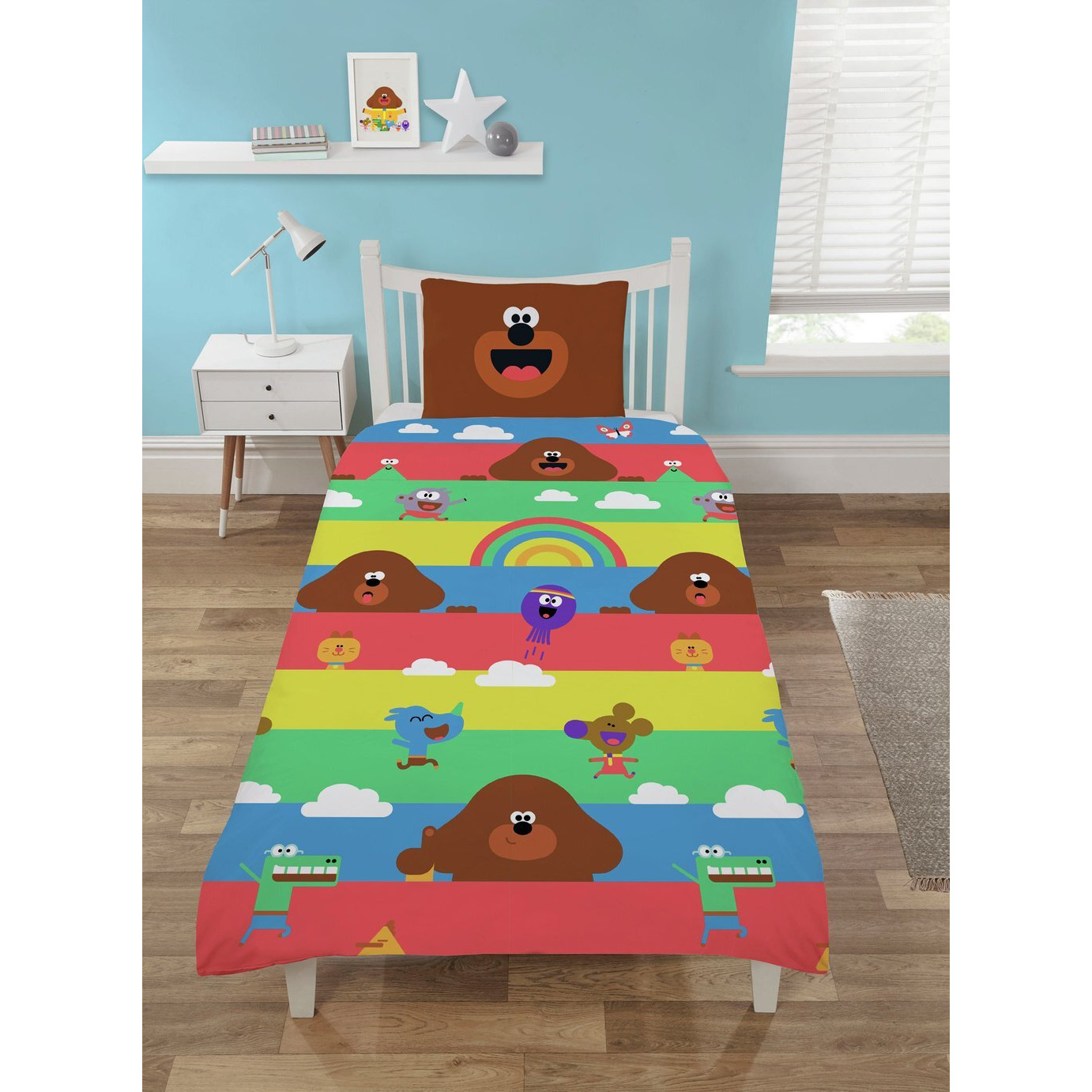 Hey Duggee and Friends Multicoloured Kids Bedding Set-Single