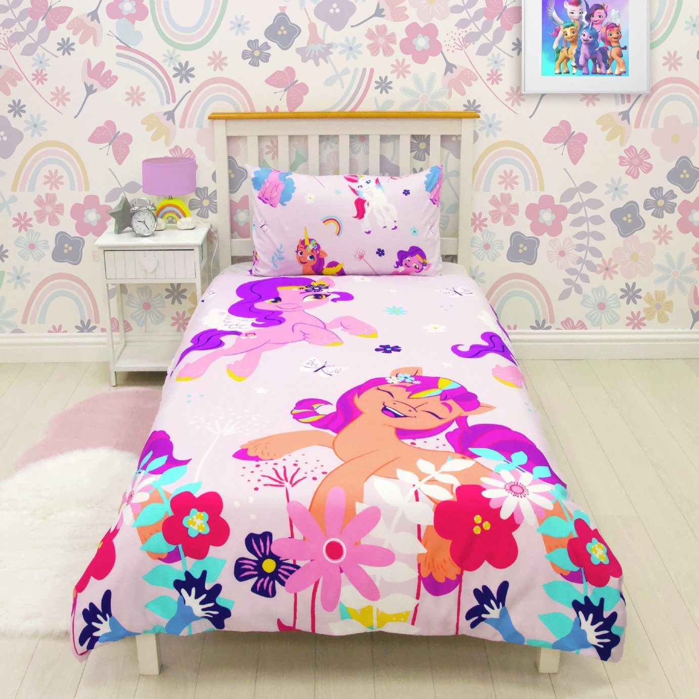 My Little Pony Flowers Pink Kids Bedding Set Single by Argos