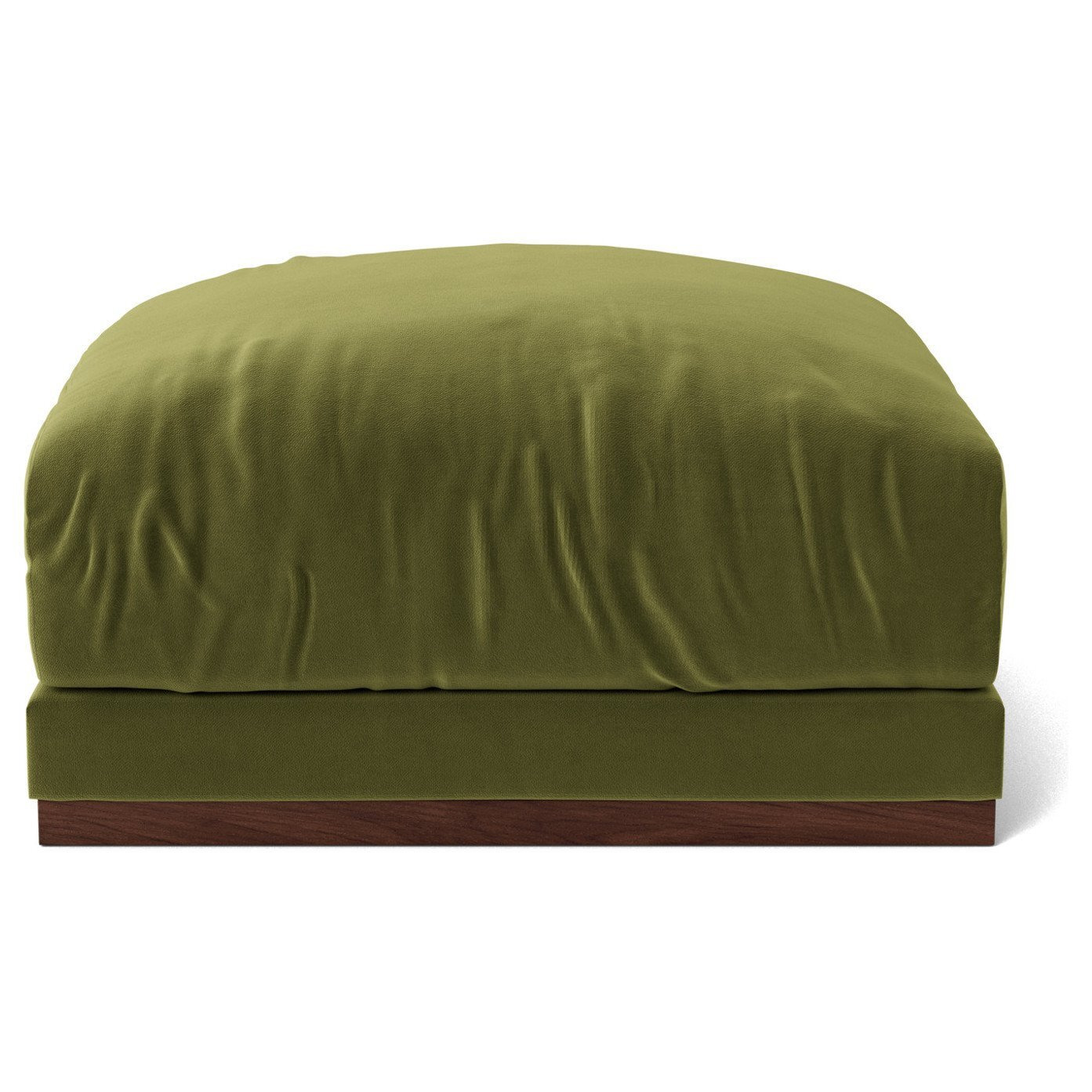 Swoon Denver Velvet Ottoman Footstool - Fern Green - image 1