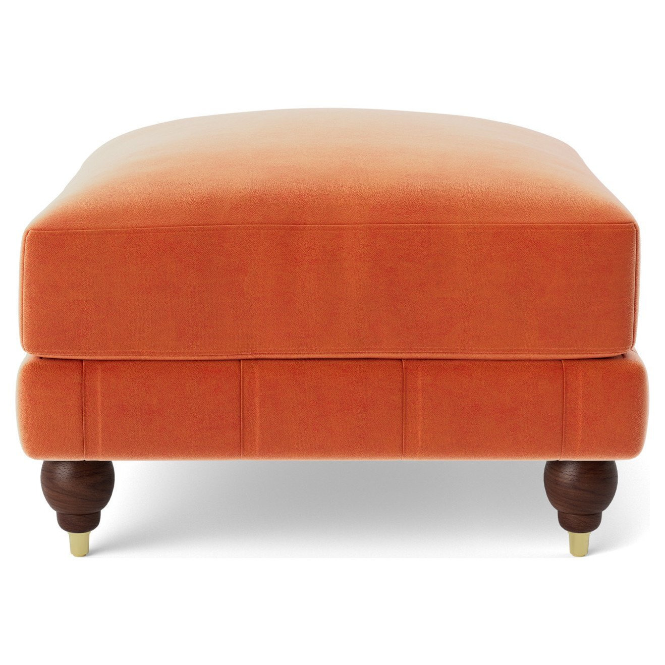Swoon Winston Velvet Ottoman Footstool - Burnt Orange - image 1