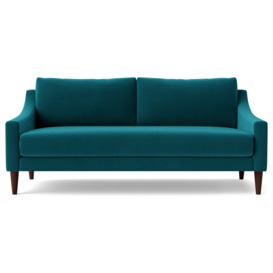 Swoon Turin Velvet 2 Seater Sofa- Kingfisher Blue - thumbnail 1