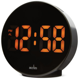 Acctim Circulo Digital LED Alarm Clock - Black & Orange - thumbnail 1