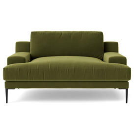 Swoon Almera Velvet Cuddle Chair - Fern Green - thumbnail 1