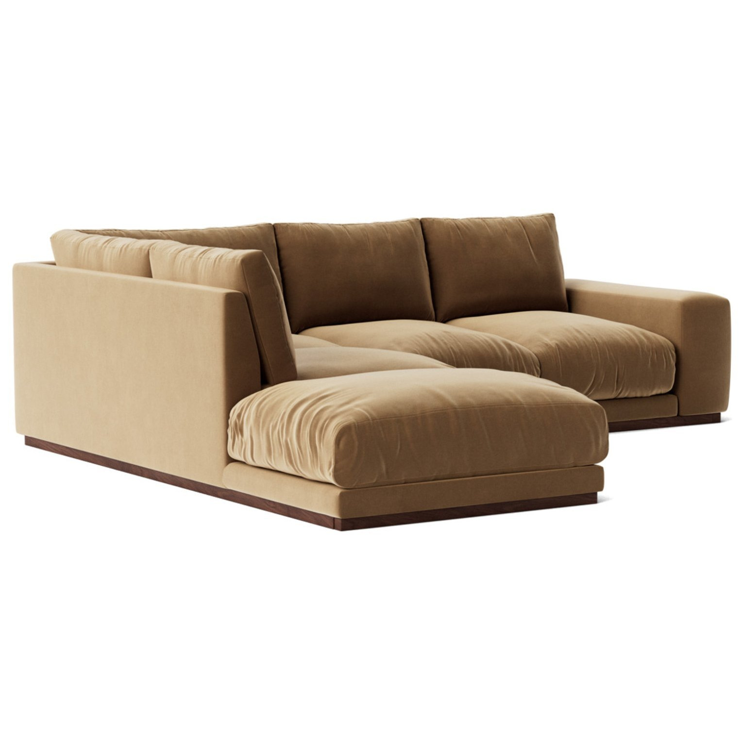 Swoon Denver Velvet Left Hand Corner Sofa - Biscuit