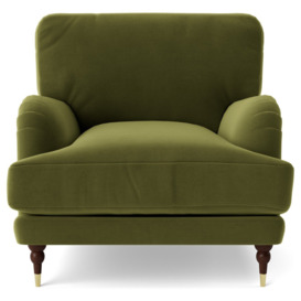 Swoon Charlbury Velvet Armchair - Fern Green - thumbnail 1
