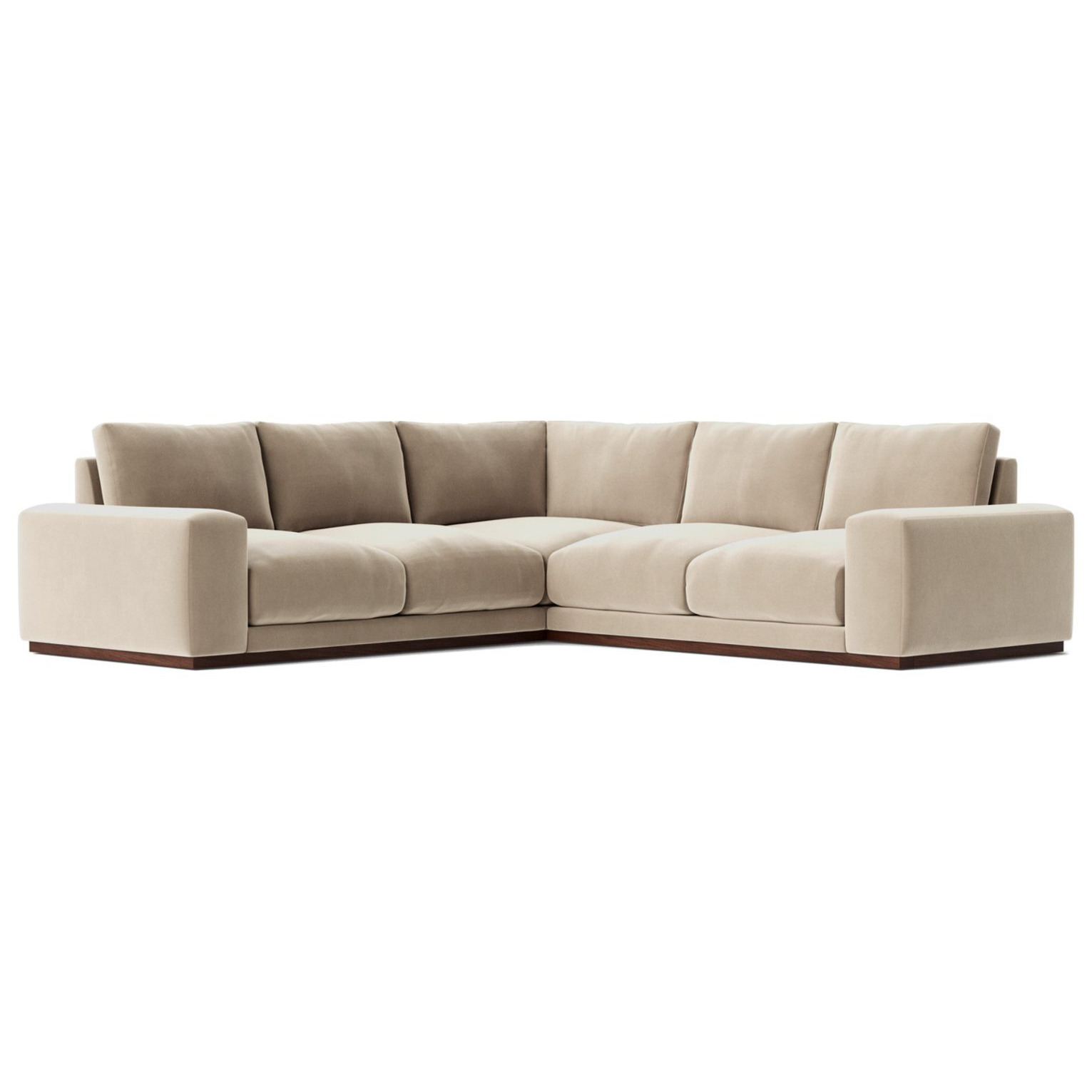 Swoon Denver Velvet 5 Seater Corner Sofa - Taupe