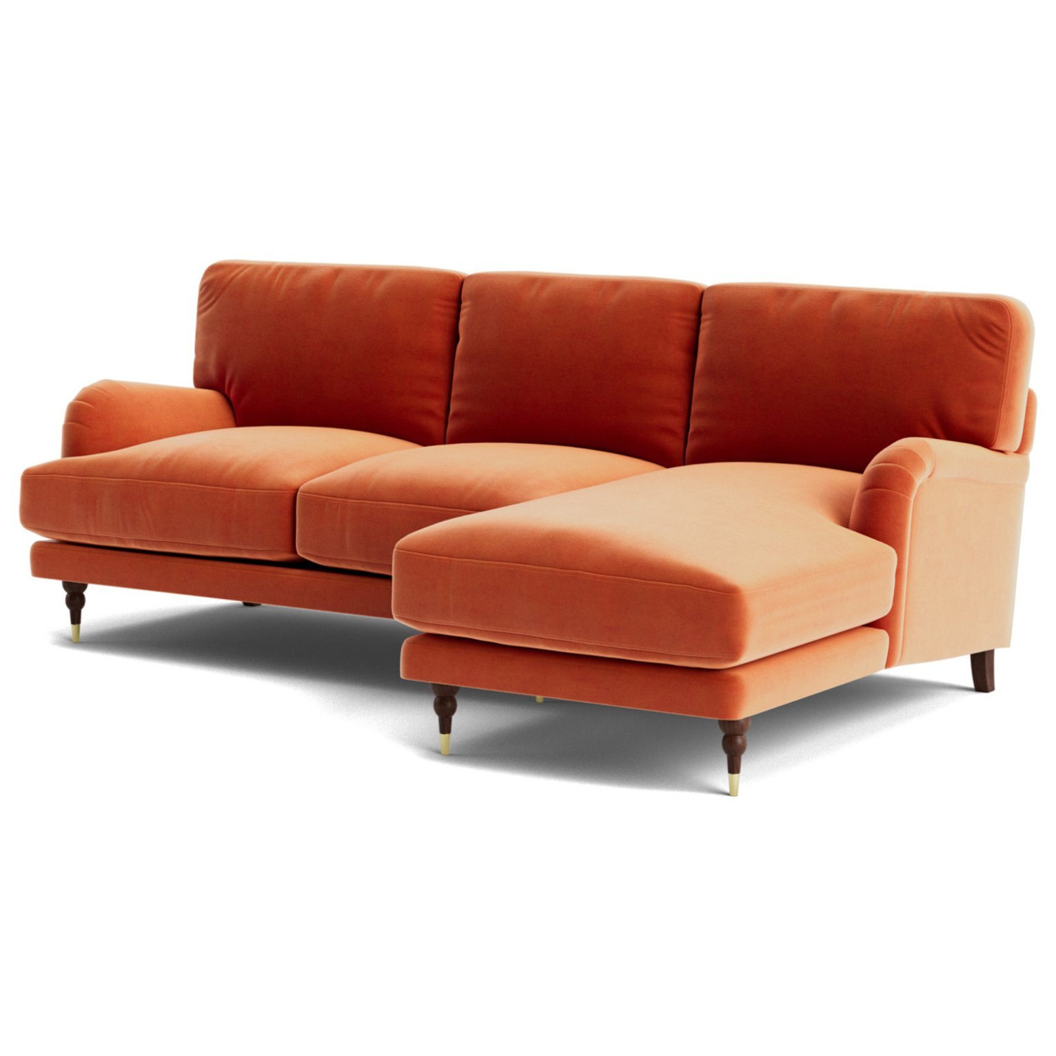 Swoon Charlbury Velvet Right Hand Corner Sofa - Burnt Orange - image 1