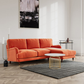 Swoon Charlbury Velvet Right Hand Corner Sofa - Burnt Orange - thumbnail 2