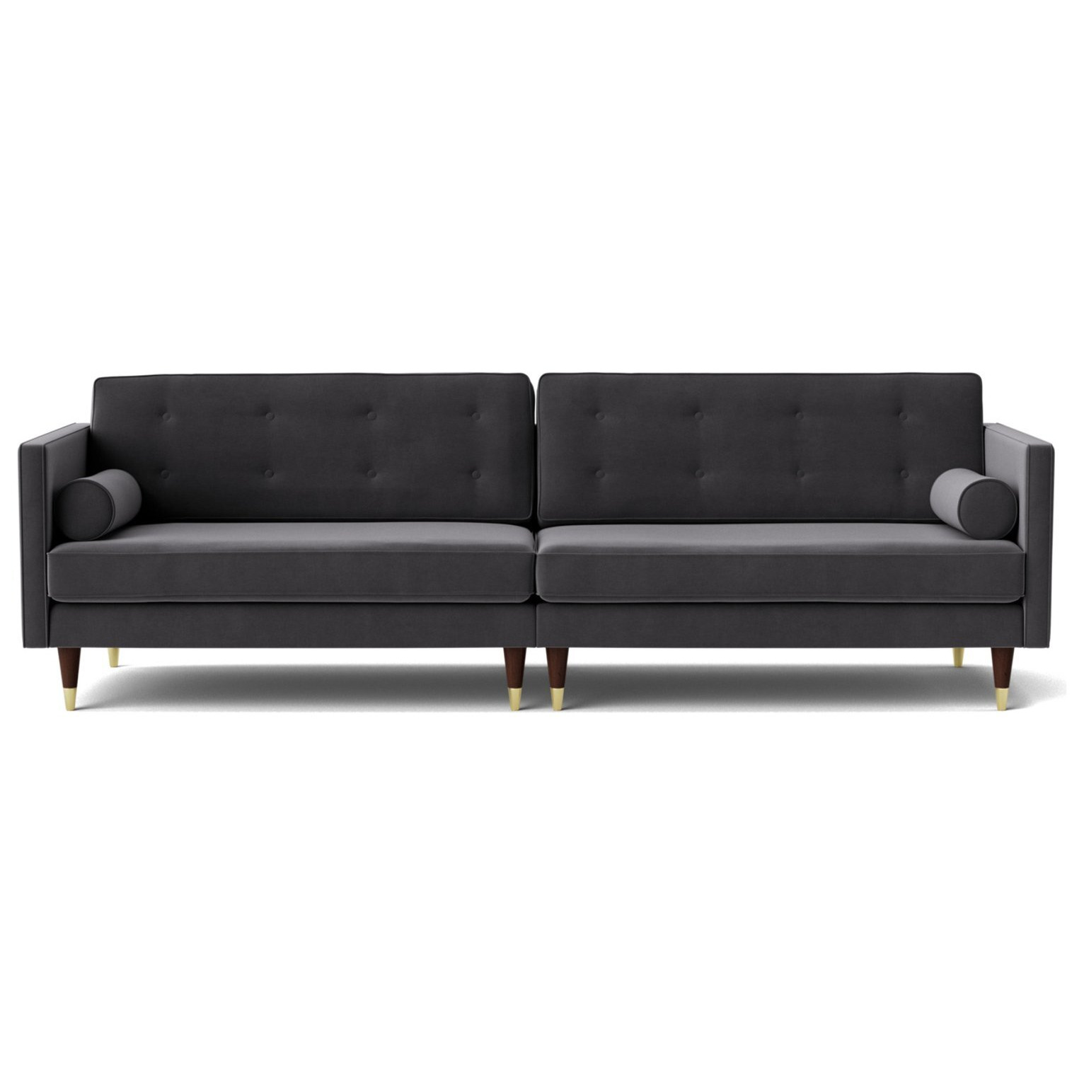 Swoon Porto Velvet 4 Seater Sofa - Granite Grey - image 1