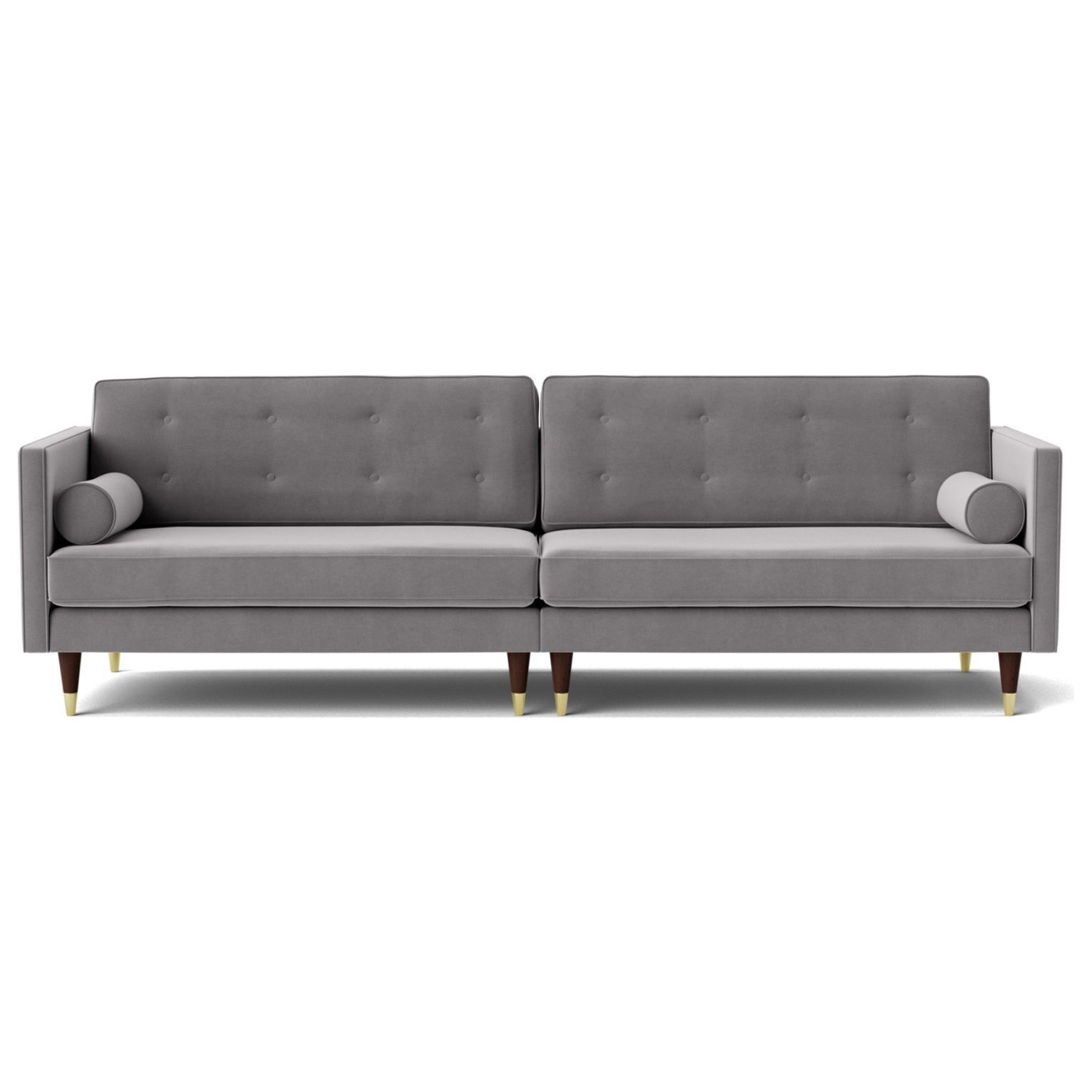 Swoon Porto Velvet 4 Seater Sofa - Silver Grey - image 1